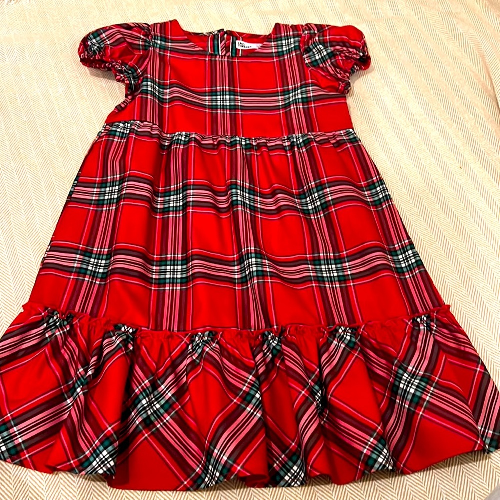 Plaid holiday dress, size small (fits size 6/7/8)